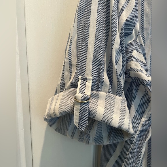 Renuar Blue and White Button Up Blouse - Size XXL - Picture 3 of 7